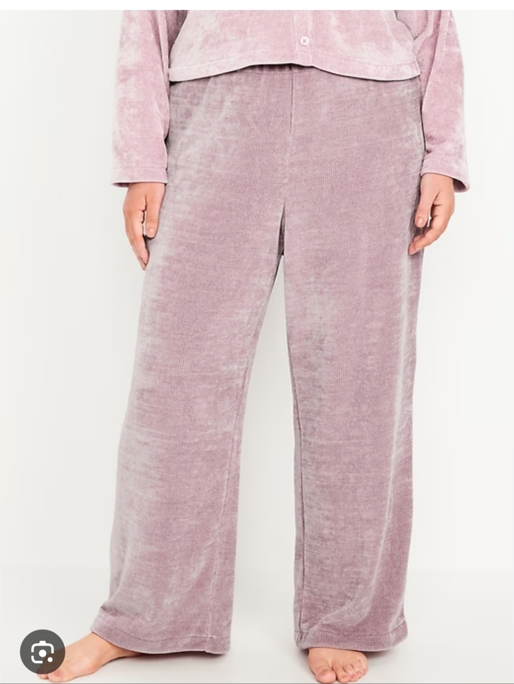 Old Navy L-Tall Cozy Plush Chenille Wide-Leg Pants - Mauve Pink